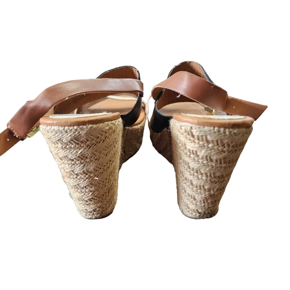 Kenneth Cole Reaction Oscar Go 3 sandalias cuña alpargata negro y tostado 11 Foto 3 de 4