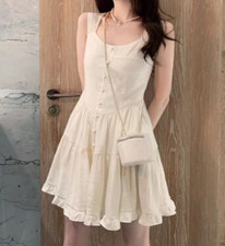 Women's White Fashion Elegant French Comfortable Slim A-line Dress Dress