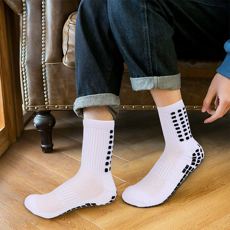 6 Pairs Sport Socks Anti Slip W/Grip Soccer Boy Football Basketball Sock Premium