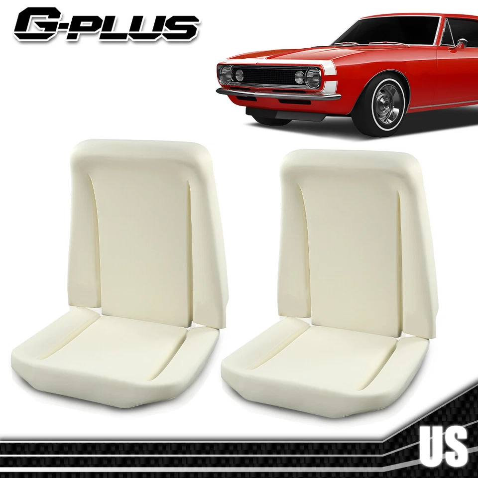 Front Bucket Seat Foam Bun Cushion Upper & Lower Fit For 1966-1972 GM Pair New - Image 2 of 4