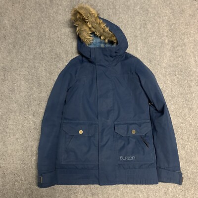 BURTON DryRide Jacket Women's XS Faux Fur Hoodie Ski Snowboard