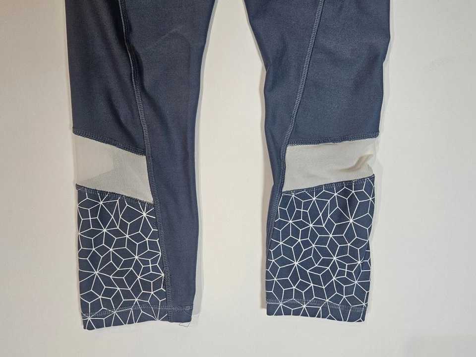 Pantalones de yoga RBX para mujer pequeños azul plateado acento rendimiento deportivo legging Foto 3 de 4