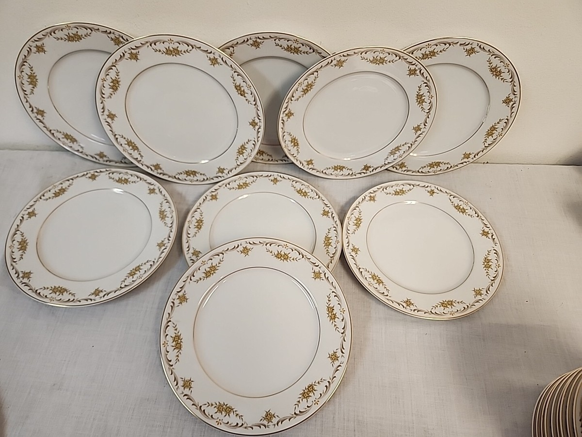 【オリエンタルな休日の一杯】18世紀 華僑伝世 カジャール朝彫金トレイ4点SET Vintage Four Crown JAPAN China (9) Cheltenham SALAD / LUNCH PLATES