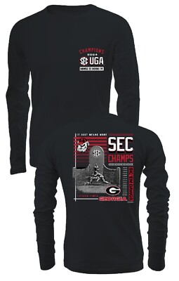 Georgia Bulldogs Men's 2024 SEC Champions Black Long Sleeve T Shirt