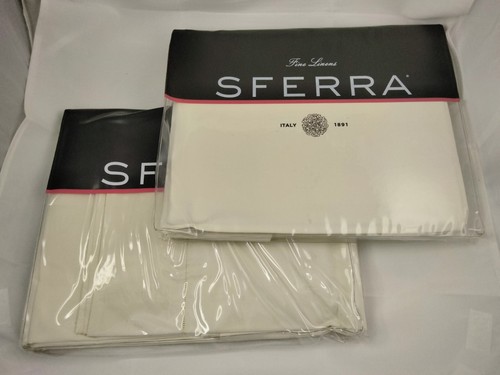 Twin Sheet Set - SFERRA Celeste IVORY Flat & Fitted Sheets Brand New In Package