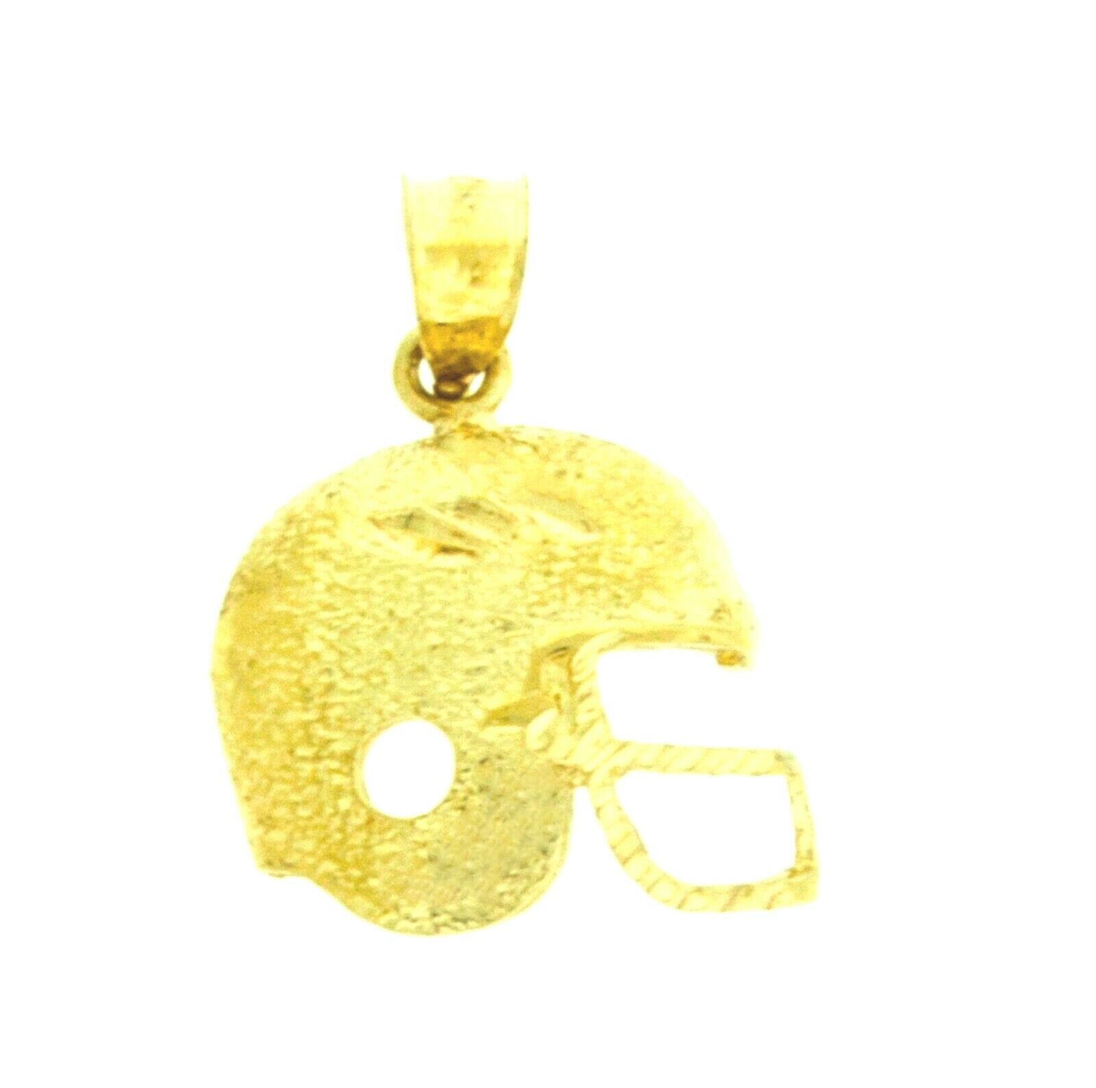 Football Helmet 14k Solid Yellow Gold New Pendant Necklace Charm .84 Inches Long Świetne oferty, tanie