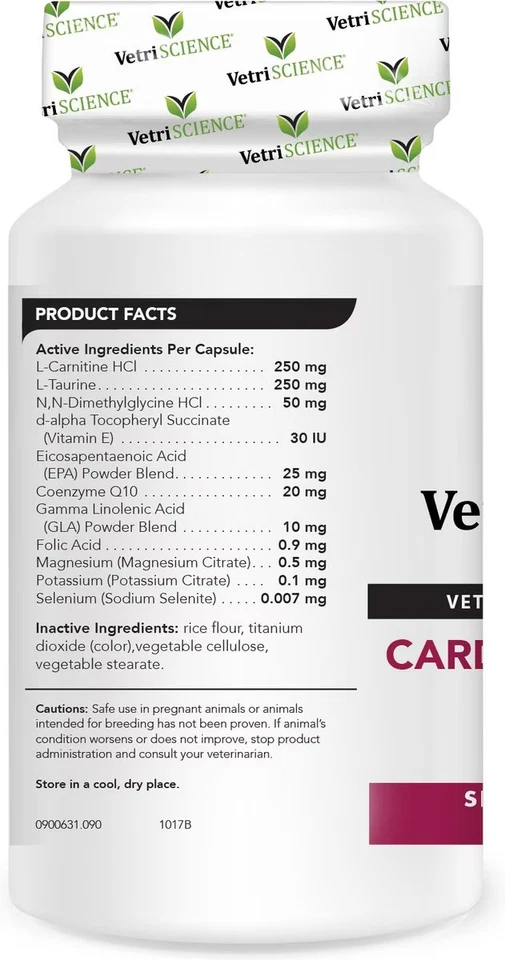 VetriScience Cardio Strength Capsules Heart Supplement for Cats & Dogs, 90 count - Image 2 of 4