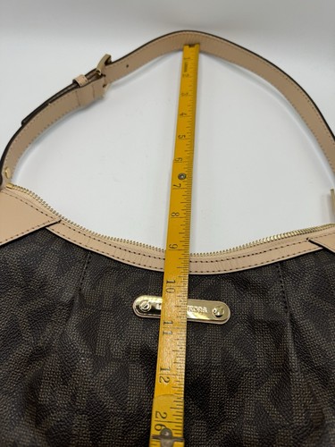Michael Kors Brown & Tan Signature Small Shoulder Bag Handbag, Style AP1211 - Picture 18 of 20