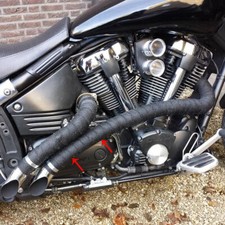 15M Titanium BLK Heat Wrap Tape Exhaust Insulating Downpipe Manifold 10 Ties UK