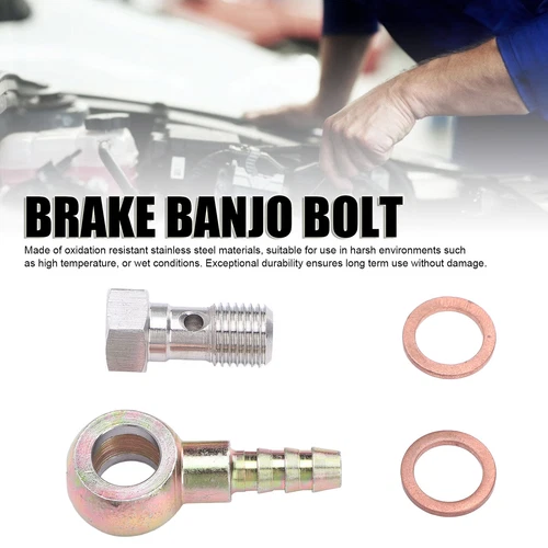 7/16-20 UNF Banjo Bolt 8mm Barb Master Cylinder Brake Reservoir Stainless Steel - Picture 12 of 12