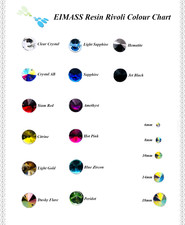 EIMASS® Resin Rivoli Sew or Glue on Crystals, Flat Back Round Gems for Costumes