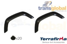 Rear Matt Black Wheel Arch Spats & Clips for Land Rover Defender Terrafirma