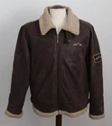 Royal Air Force RAF Brown Leather Sherpa Flyers Jacket - Size Large