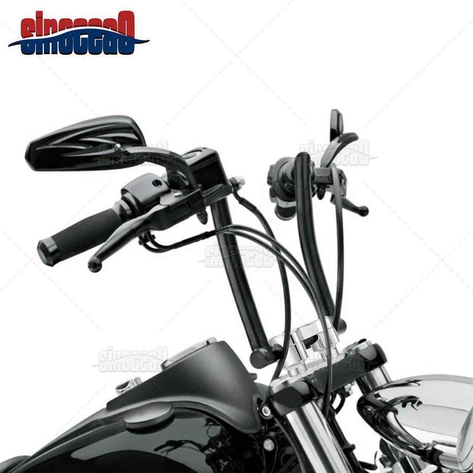 Elevador de manillar con cubierta superior de 2" 4" para Harley Softail Heritage Fat Boy - Abrazadera de 1"" Foto 2 de 3