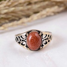 Sunstone Gemstone Women's Ring 925 Sterling Silver Handmade Ring Present for Her