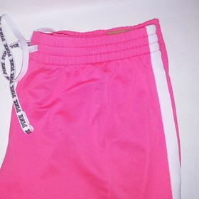 Victoria Secret PINK Track Pants Medium Pink White Athletic Zip Ankles New