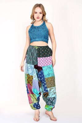 Harem Pants Cotton Women's  Multipatch Bohemian Yoga Hippie Jogger Pants Mix lot