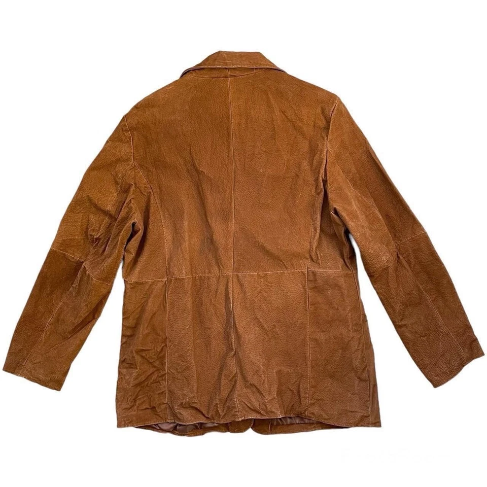 Chaqueta para mujer Paris vintage de cuero gamuza tostado azul años 90 Foto 2 de 4