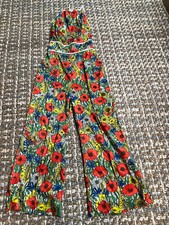 vtg pacemaker jr 60s 70s sleeveless pants romper flowers union made juniors girl