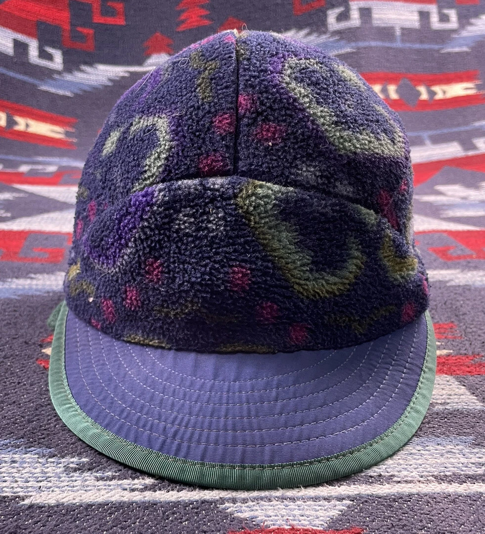 Patagonia Duckbill Hat Vintage 90s Synchilla Fleece Earflap Made In USA Size M