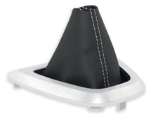 SCHALTMANSCHETTE FÜR LR FREELANDER 2  2006-2014 SCHALTSACK LEDER NAHT WEISS