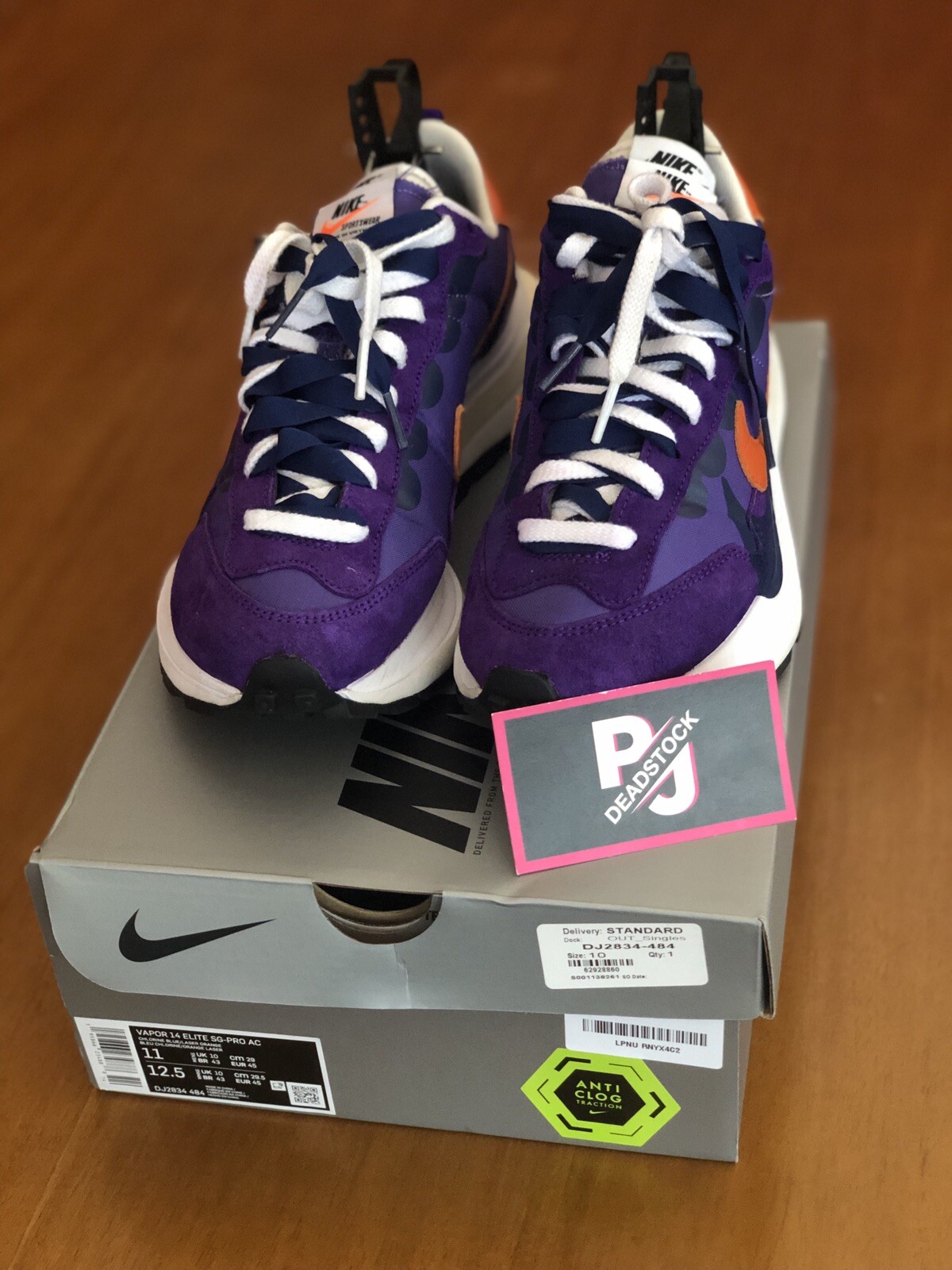 SACAI X NIKE Nike X Sacai Vaporwaffle Dark Iris 6 UK 6.5 US usate buone condizioni senza scatola