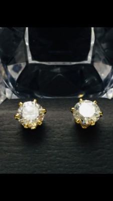 Royal Crown Sterling Studded Earring in Gold and Silver. Free shipping!  $13.99
