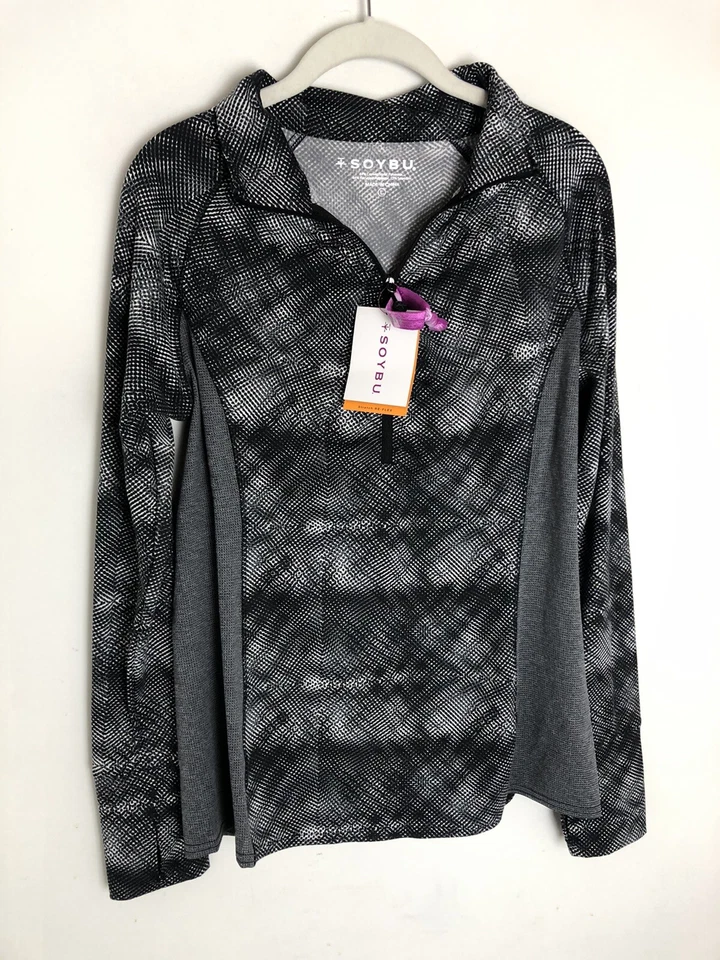 Blusa de ioga nova com etiquetas Soybu 1/2 zíper jacinda malha elástica corrida tamanho G3 - Imagem 2 de 4