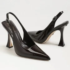 Sam Edelman Odette Slingback Pump in Rich Chocolate Patent Size: 7.5
