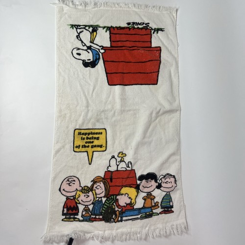 Peanuts Snoopy Towel & Washcloth Happiness Is Being One Of The Gang VTG 1971 - Picture 6 of 8