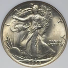 1936 WALKING LIBERTY HALF DOLLAR NGC MS 65 CHAMPAGNE TINGED SILVER SATIN GEM