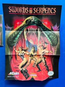 Swords & Serpents NES Nintendo Box Manual CIB Complete + Promo Insert POSTER