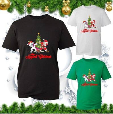 Here's A Magical Christmas T-Shirt Dabbing Unicorn Santa Claus Xmas Dab Tee Top
