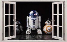 Star Wars Droids R2-D2 BB-8 BB-9E3D Window Decal Wall Sticker Art Mural J1160