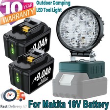 9.0Ah For Makita BL1830B BL1860B Battery 18V Li-Ion LED Work Light Workshop Tool