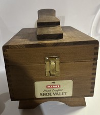 Vintage KIWI Shoe Shine Wooden Box Handcrafted/W Kiwi Brush  More - Pictured