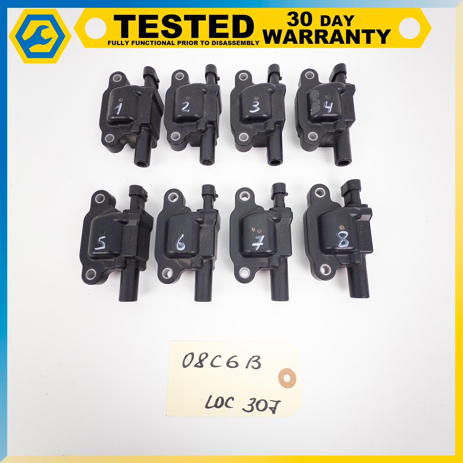 08-13 CHEVROLET CORVETTE C6 6.2L ENGINE IGNITION COIL BRASKET ASSEMBLY SET OEM