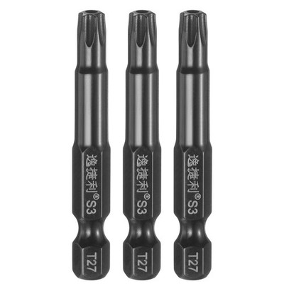 Magnetische Torx-Bits T27 1/4'' 50mm schwarz 3er Set für T27