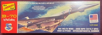 Factory Sealed Vtg Lindberg XB-70 Valkyrie 1/172 scale plastic model plane kit