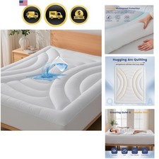 Waterproof Mattress Pad Queen, Quilted Fitted Queen Mattress Protector Waterp...