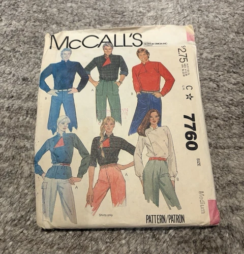 McCall’s 7760 Men’s Shirt Sewing Pattern Vintage Original Sportswear Size Medium