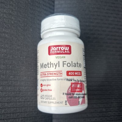 Jarrow Formulas, Inc. Vegan Methyl Folate Extra Strength 400 mcg 60 Ct Exp 06:27