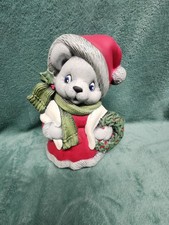 Mrs. Santa Christmas Bear  Hand Painted Ceramic Bear 2013 