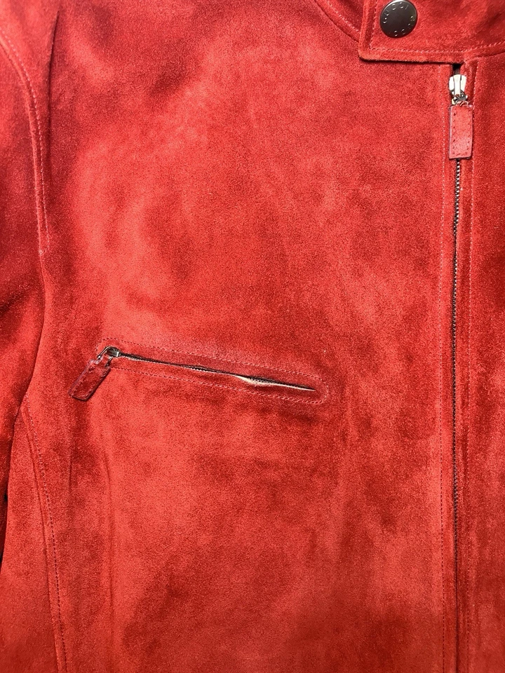 Chaqueta Gucci Vintage Cuero Borgoña Estilo Moto Hombre Talla 58 XL Foto 4 de 4