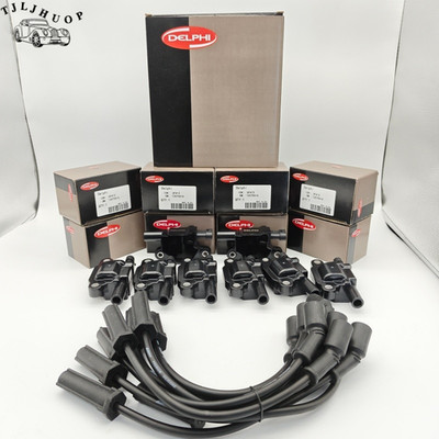 8x DELPHI UF413 Ignition Coil & 9748UU Wire For 04-21 GMC Cadillac Chevrolet New