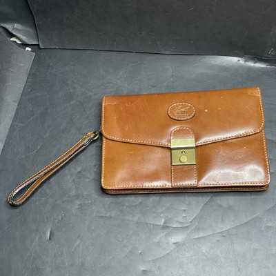 Vintage Kutsche kleine Leder Handgelenk Handtasche Reise Organizer - 25 x 17 cm
