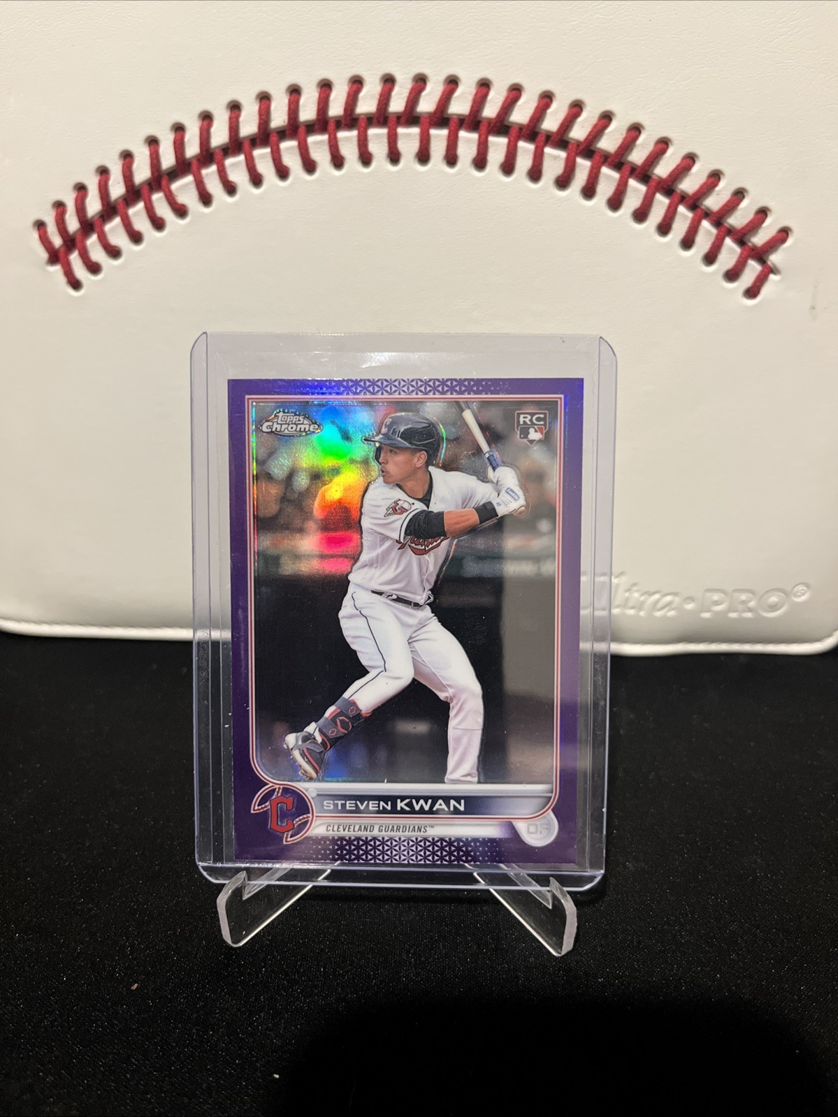 2022 Topps Chrome Update Series - Steven Kwan #USC85 Purple Refractor (RC)