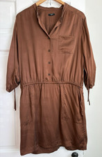 Ann Taylor 100% Silk Shirt Dress Size Medium Office Career Classic Polished