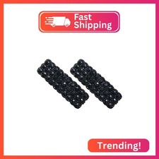 Black Rhinestone Hair Clips for Styling - 2Pcs Metal Alligator Hairpins Bling Cr