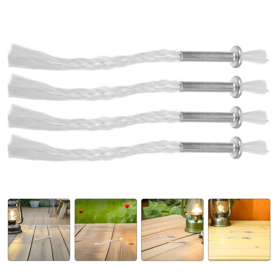 8 Pcs Offering Wicks Oil Lamp Kerosene Lantern Replacement Labs Cotton - Image 3 of 4